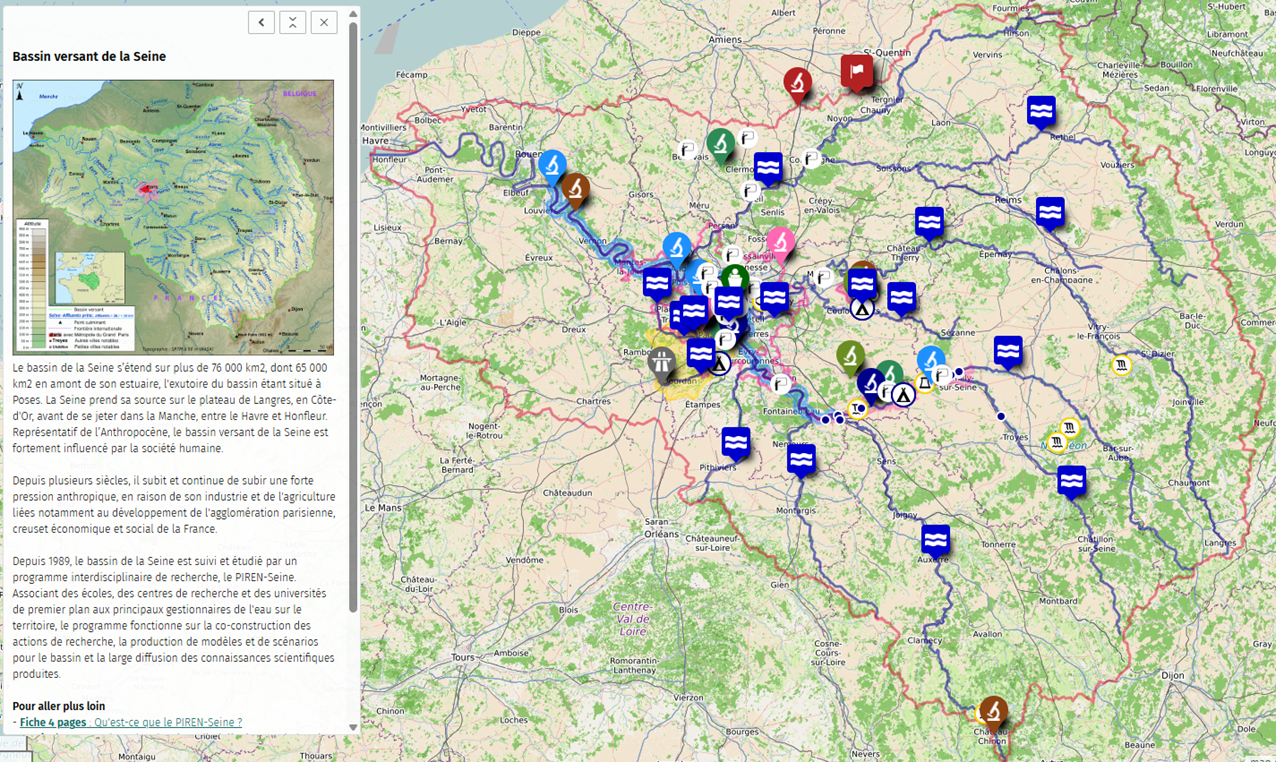 Cartographie interactive du PIREN-Seine